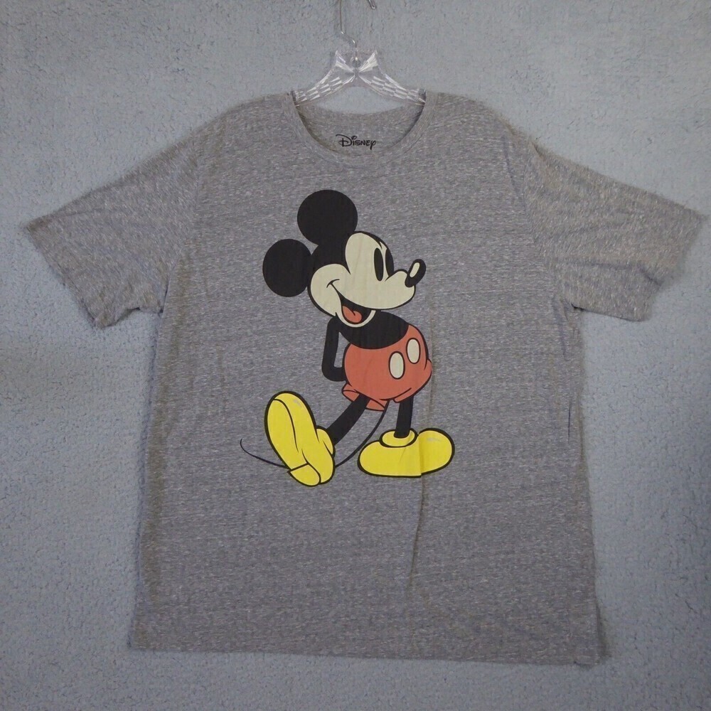 Mickey Mouse Shirt Women's 2X Gray Mad Engine Stencil Disney Portrait Casual